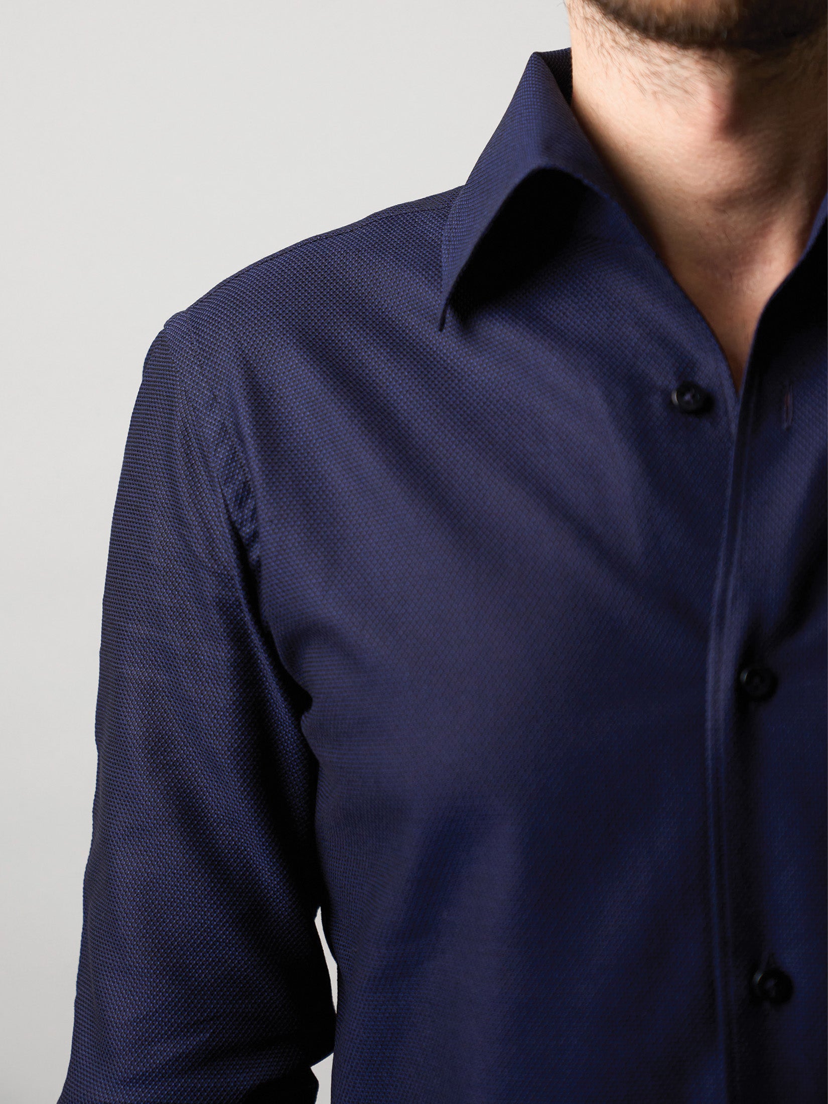 Navy Blue One Piece Collar Shirt – Dal Duca