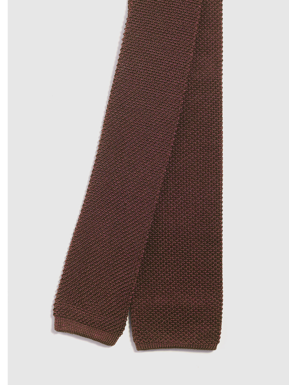 Chestnut Knitted Flat Tie 100% Silk